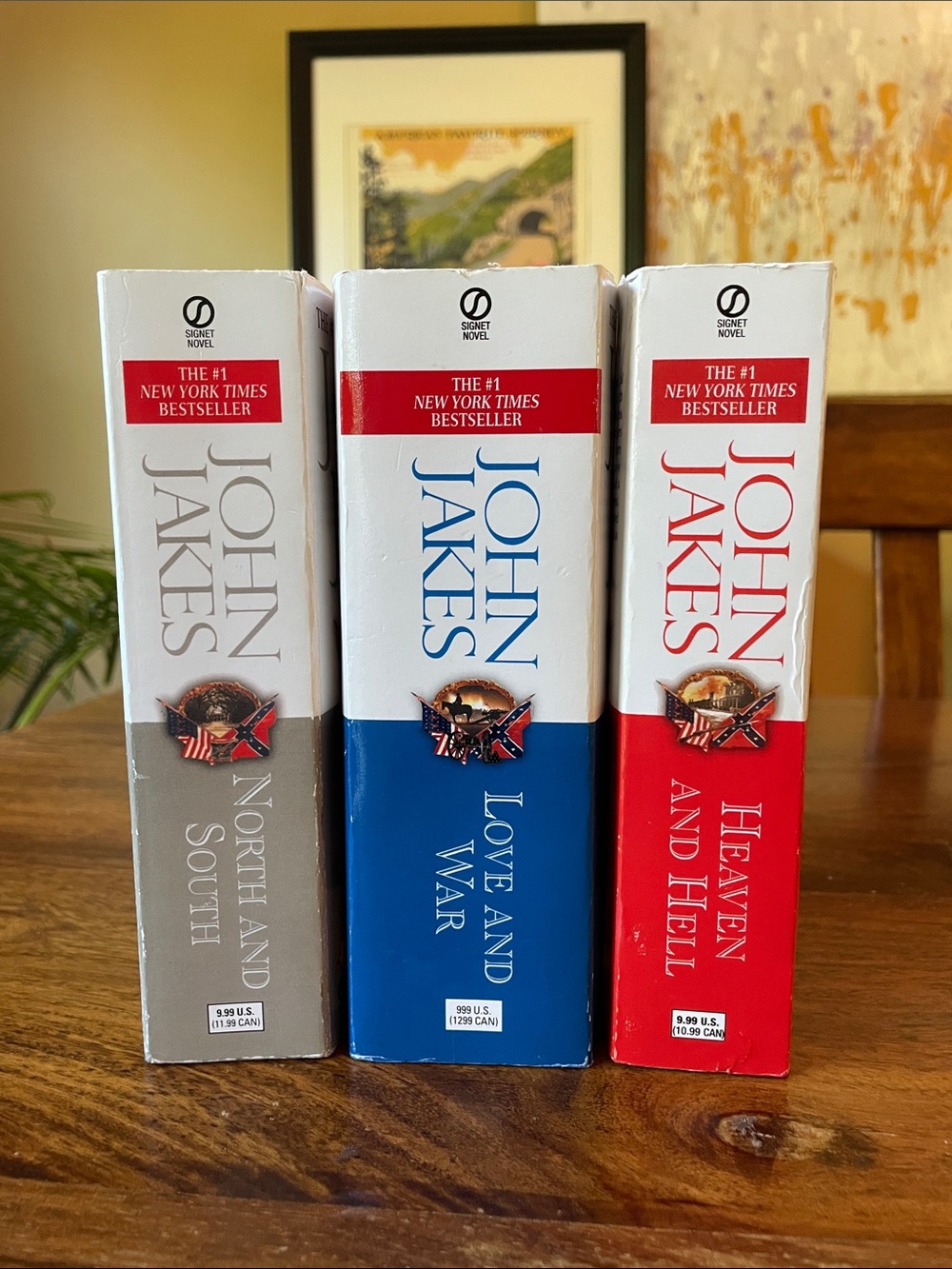3 JOHN JAKES North & South Trilogy Paperback Books, Love & War, Heaven & Hell